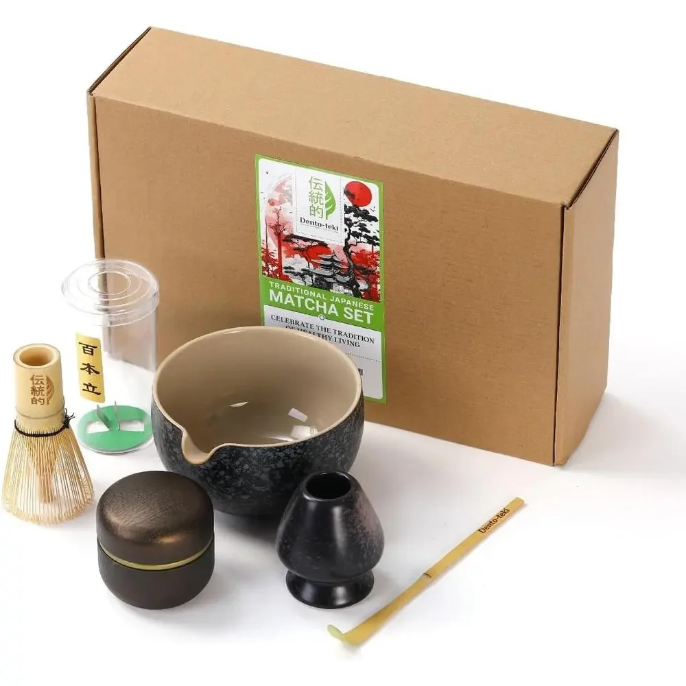 Traditional Japanese Matcha Kit for Ceremonial Preparation 5 pc